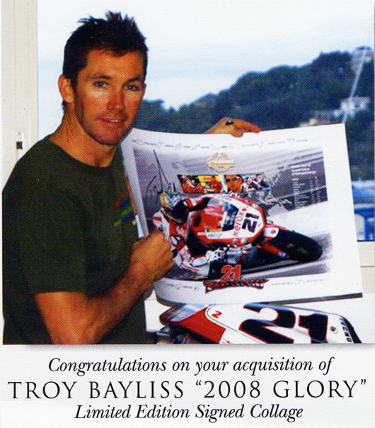 Troy Bayliss signing 2008 Glory poster