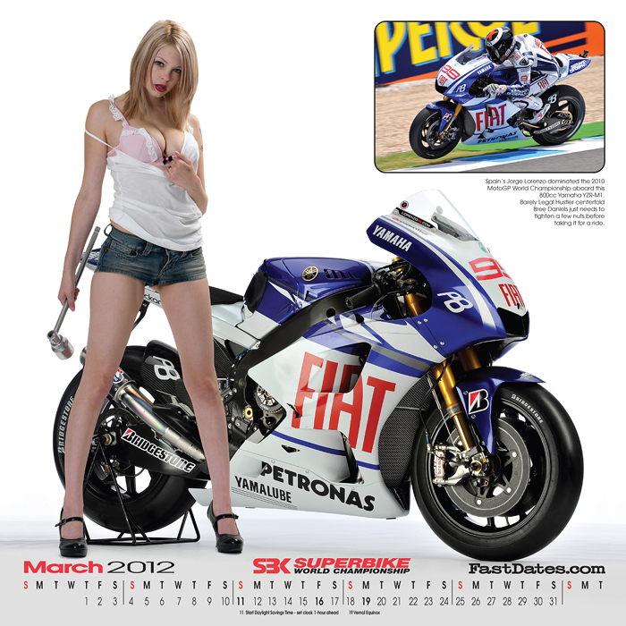 Bree Daniels and Jorge Lorenzo's Yamaha M1