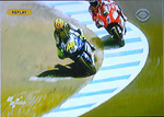 Rossi Stoner racing photos crash laguna Seca MotoGP