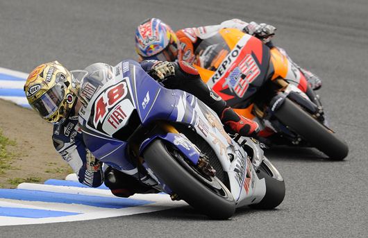 Jorge Lorenzo, Nicki Hayden ace action MotegiMotoGP