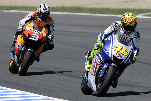 Valentino Rossi, Dani Pedrosa racing photos MotoGP