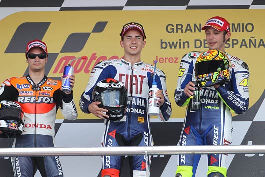 Pedrosa Lorenzo Rossi Jerez MotoGP Podium