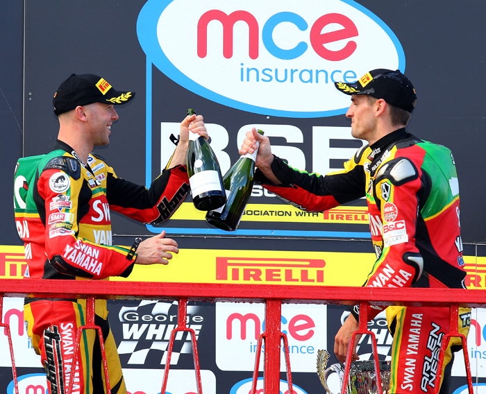 Laverty and Hill British Superbike Championship podium picture photo