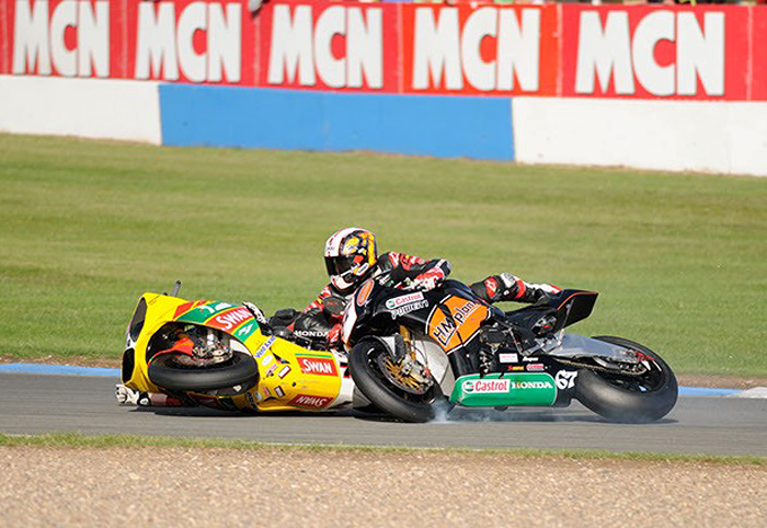 Shakey Byrne, Eugene lverty crash Donnington