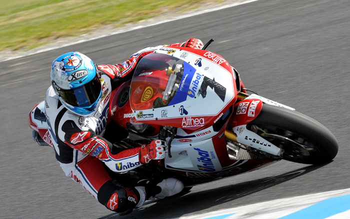 carlos Checa action photo Phillip Island Ducati World Superbike