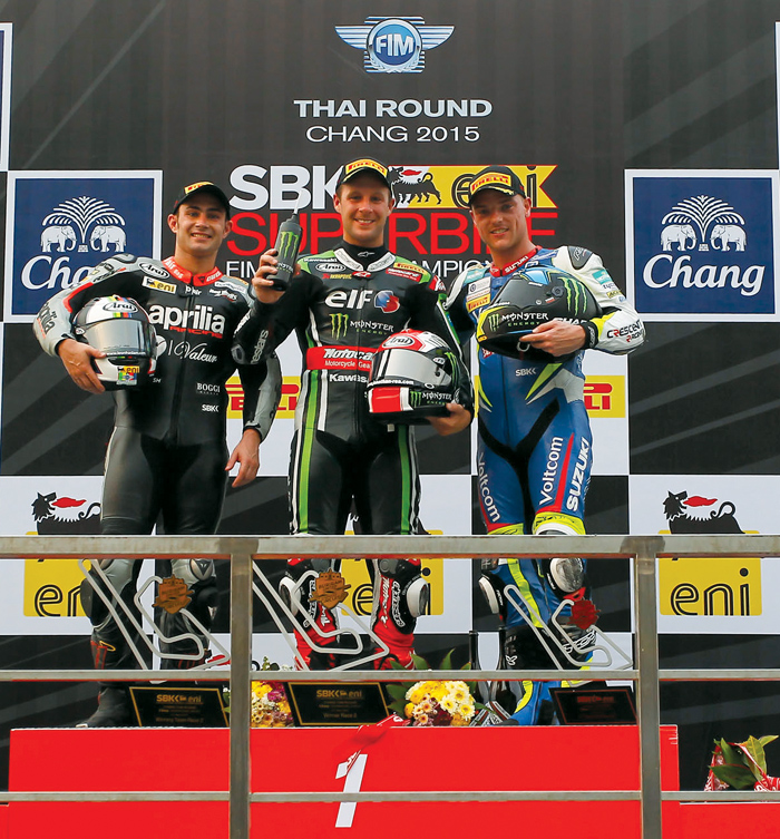 SBK race podium Thailand Superbike 2015